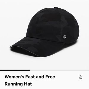 Lululemon women’s fast and free running hat in black camo